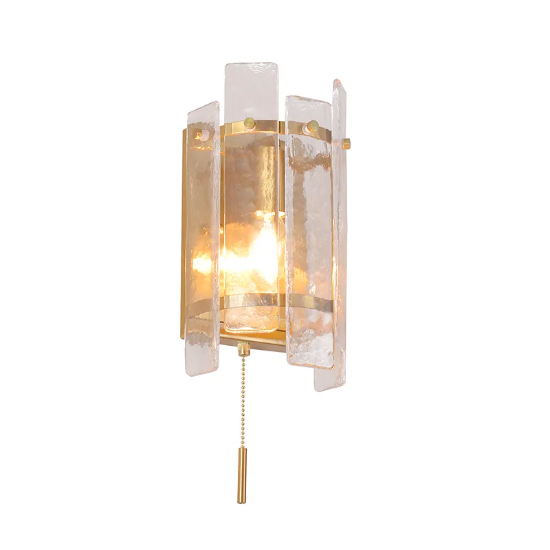Applique da parete moderna in vetro a 1 luce con catenella