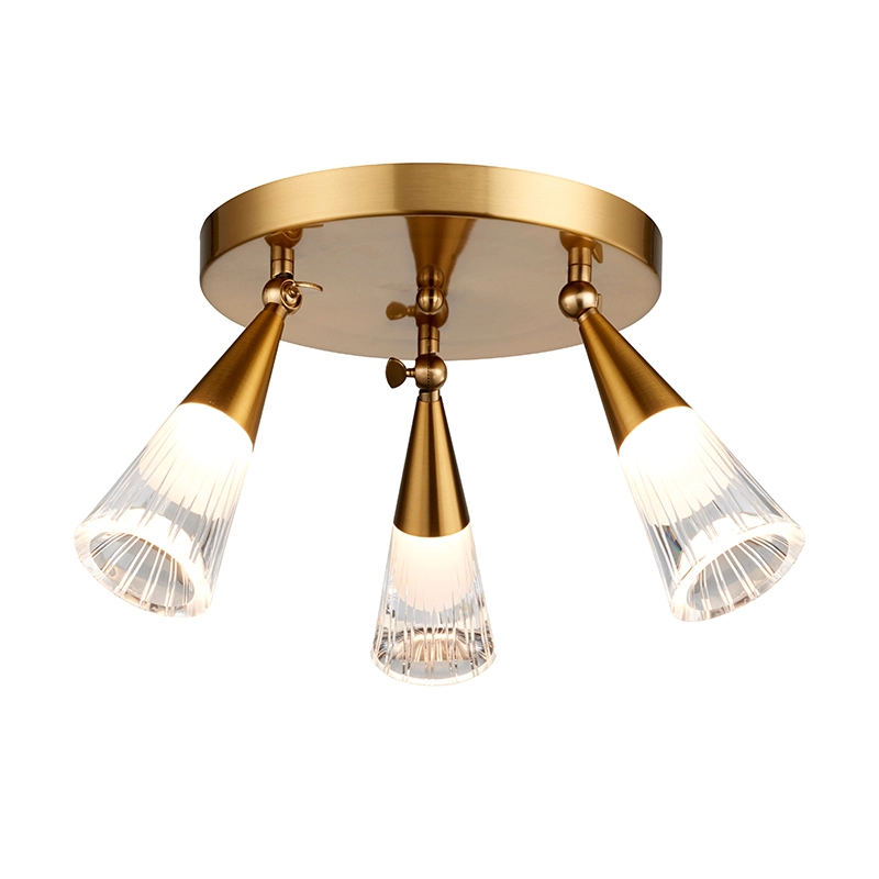 Apparecchio da soffitto orientabile a cono di vetro a 3 luci