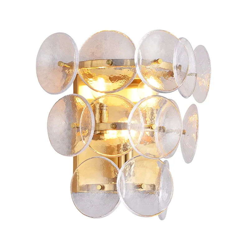 Lampada da parete in vetro artistico martellato