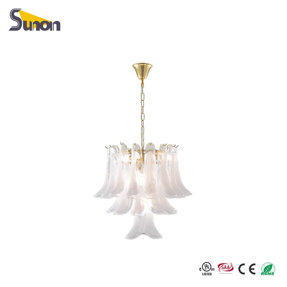 7 Light Handmade Art Glass Modern Chandelier