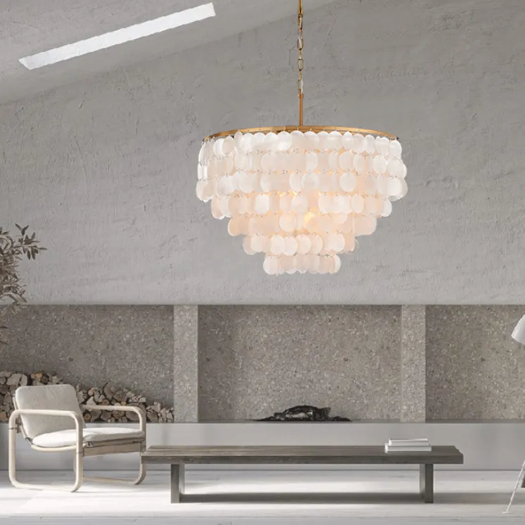 Tiered Seashell Chandelier