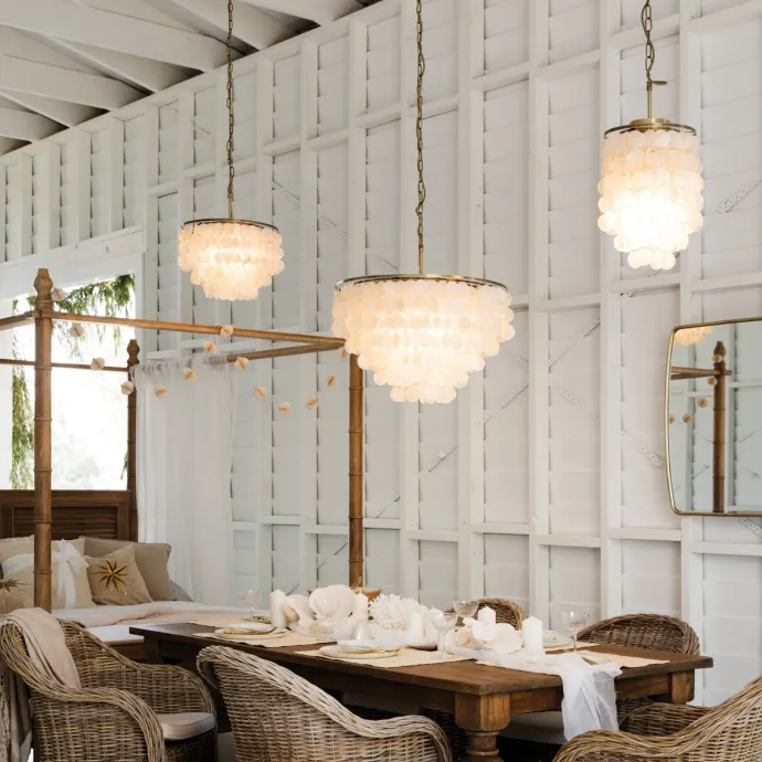 Tiered Seashell Chandelier
