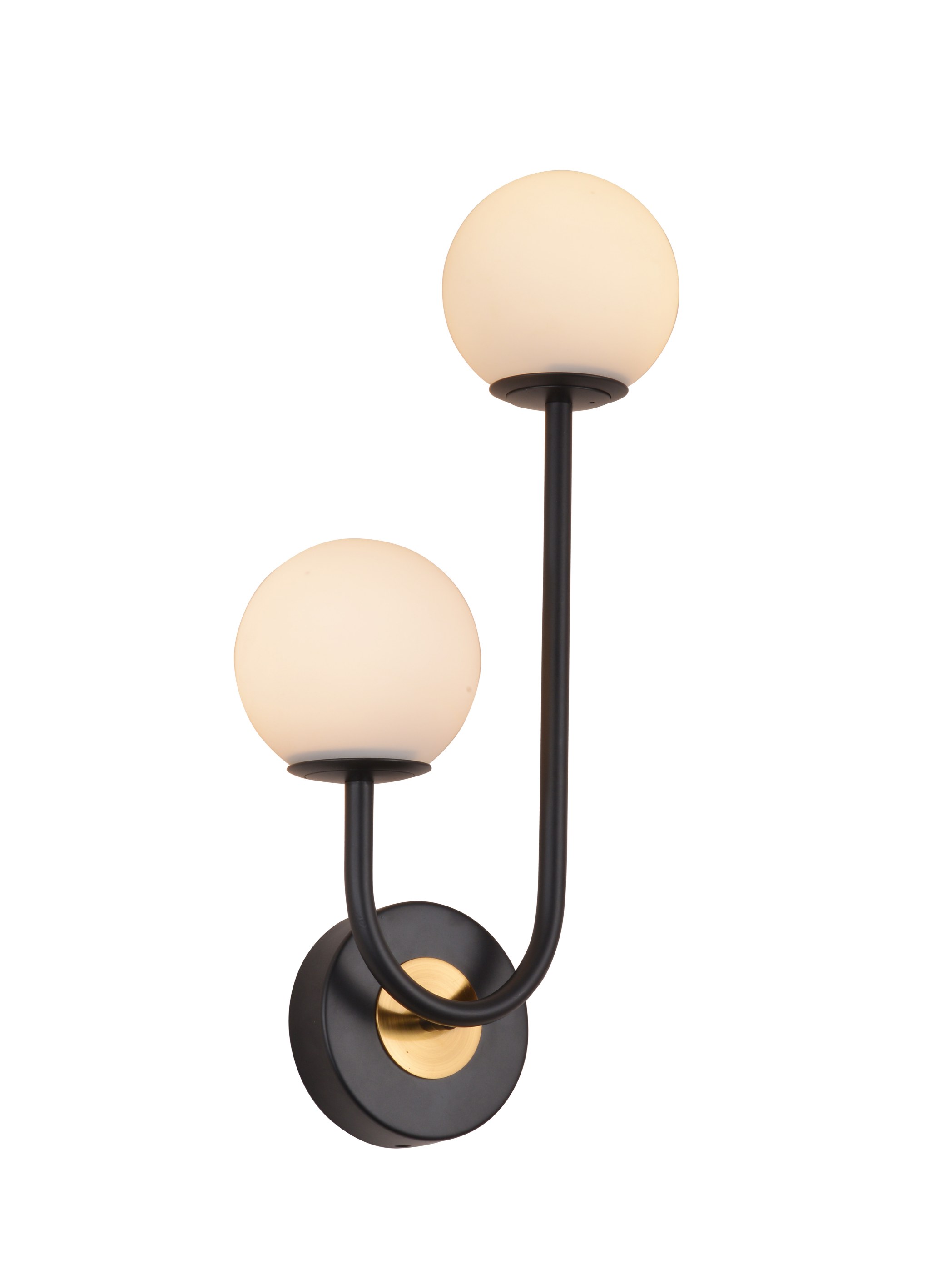 Lampada da parete globo in vetro opalino Mid-Century