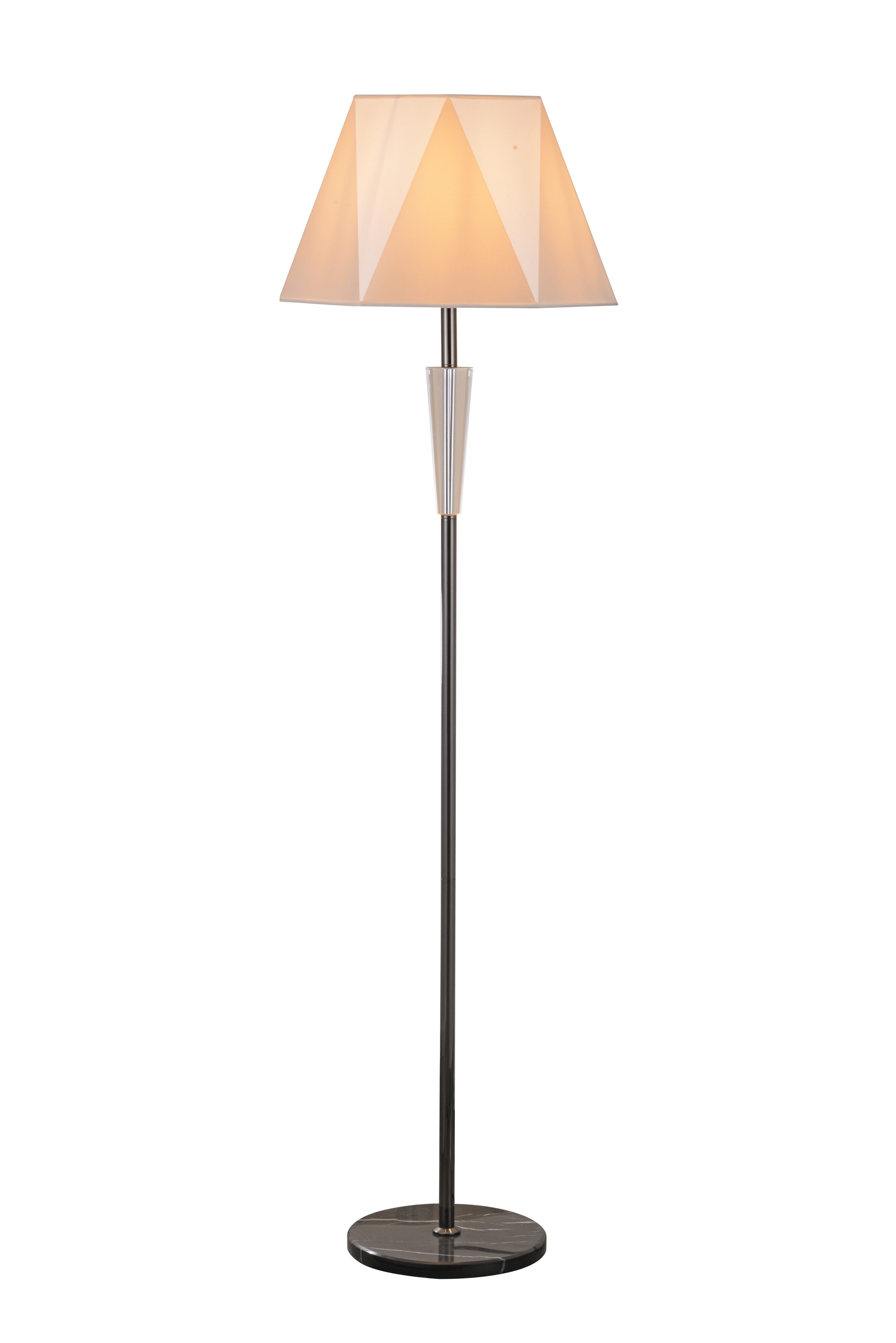 Lampada da terra moderna con accento di cristallo