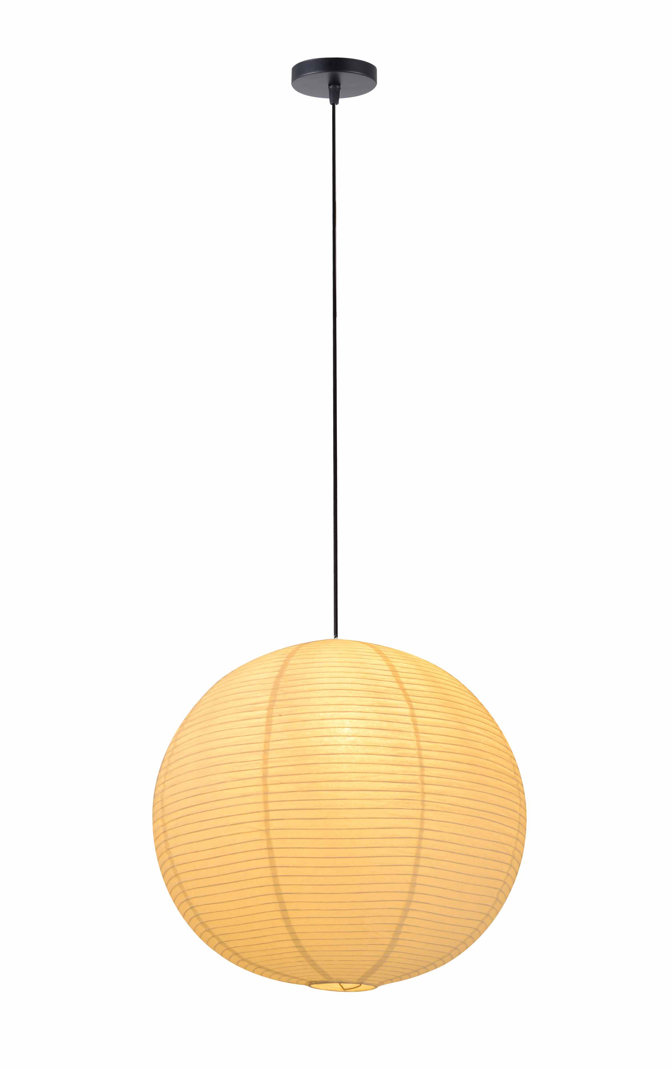 Lampada a sospensione a globo in carta di riso