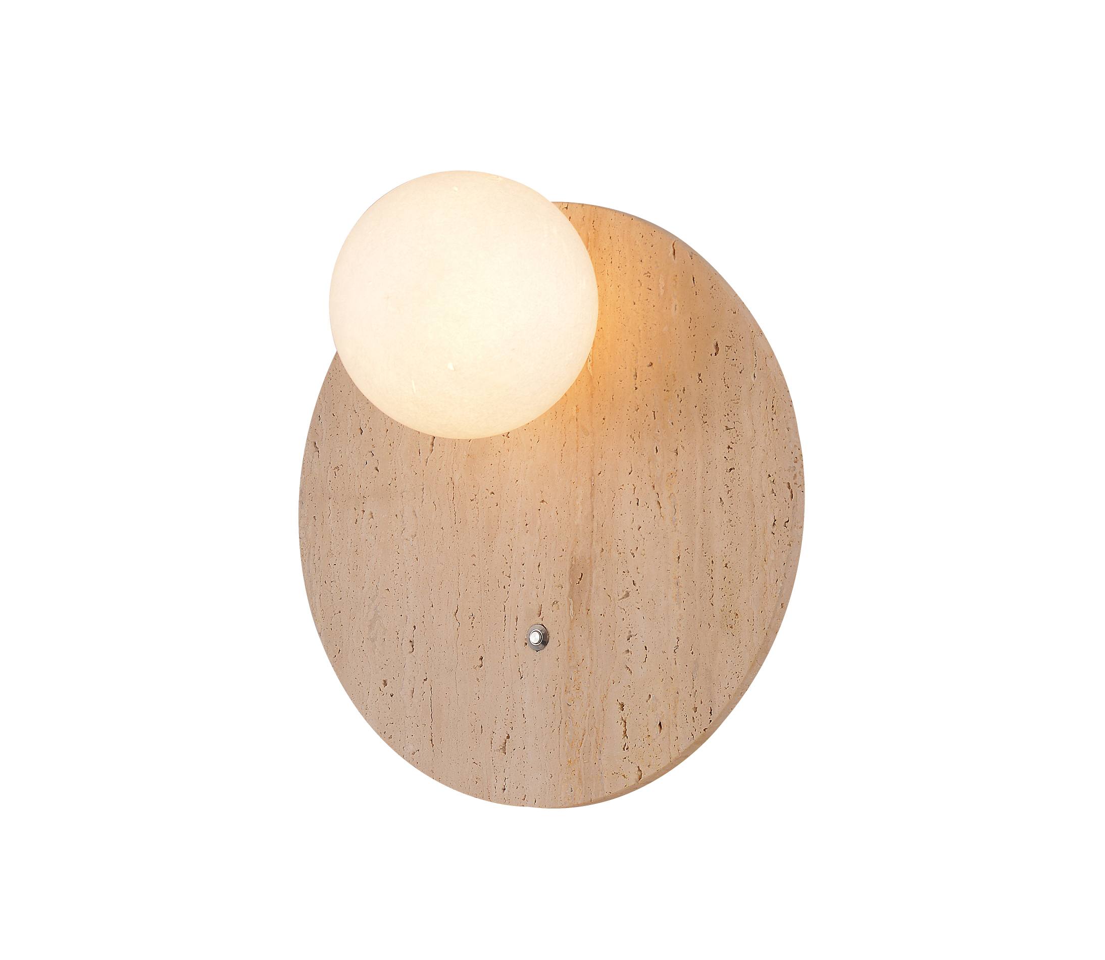 Sconce da parete rotonda in travertino a forma di globo