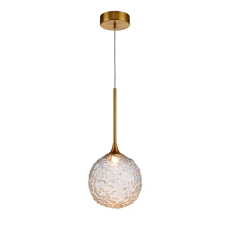 Piccolo pendente a led con sfera di vetro singola